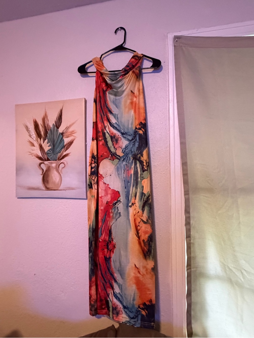 Abstract Multi-Color Sleeveless Maxi Dress